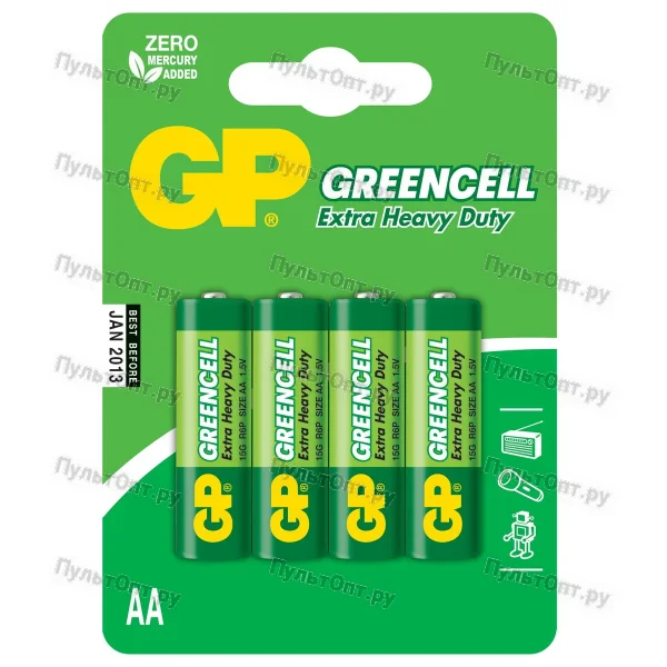 Эл. пит. AA сол. BL04 GP GreenCell Heavy Duty (72)