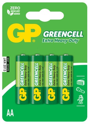 Батарейка GP GreenCell R6 AA BL4 Heavy Duty 1.5V (4/72/288)