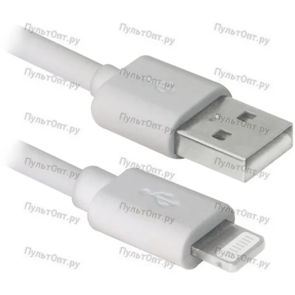 Кабель USB - 8 pin Defender ACH01-03BH 1м (белый)