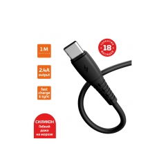 Кабель GoPower GP07T USB (m)-Type-C (m) 1.0м 2.4A силикон черный