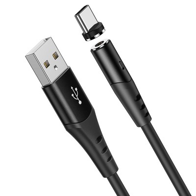 USB кабель Hoco X60 Honorific silicone magnetic charging cable for Type-C (черный)