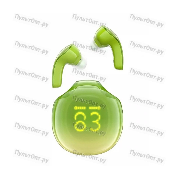 Наушники внутриканальные ACEFAST T9 Crystal, пластик, bluetooth 5.3, микрофон, IPX4, цвет: зелёный (