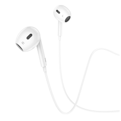 Наушники внутриканальные Hoco M121 Bright, кнопка ответа, микрофон, 3.5mm, цвет: белый (1/1000)