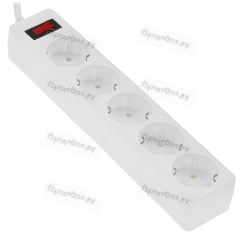Сетевой фильтр Smartbuy SBSP 5р.С/З 10A 3.0м с выкл. белый (1/45)