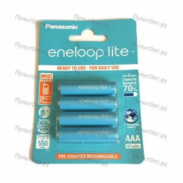 Аккумулятор AAA NI-MH BL4 Panasonic eneloop lite 550 mAh (48)