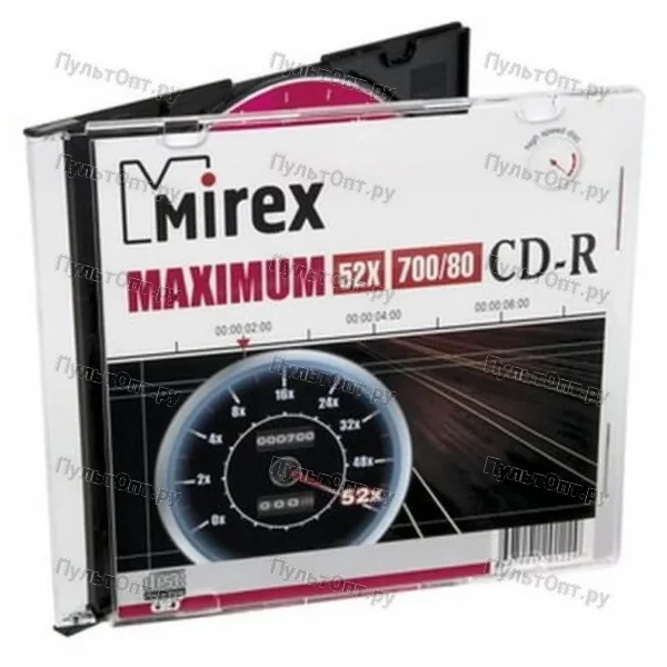 Диск Mirex CD-R MAXIMUM 700 Мб 52x Slim case (1/200)