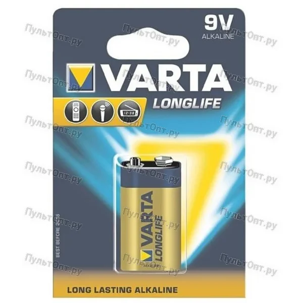 Эл. пит. крона alkaline BL1 Varta LongLife (10/50)