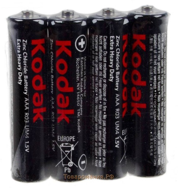 Элемент питания Kodak Heavy Duty R03 Extra (K3AHZ-S4) (б/б) (40/200/39200)