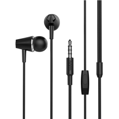 Наушники внутриканальные Hoco M34, микрофон, кнопка ответа, кабель 1.2м, чёрный (1/40/40)