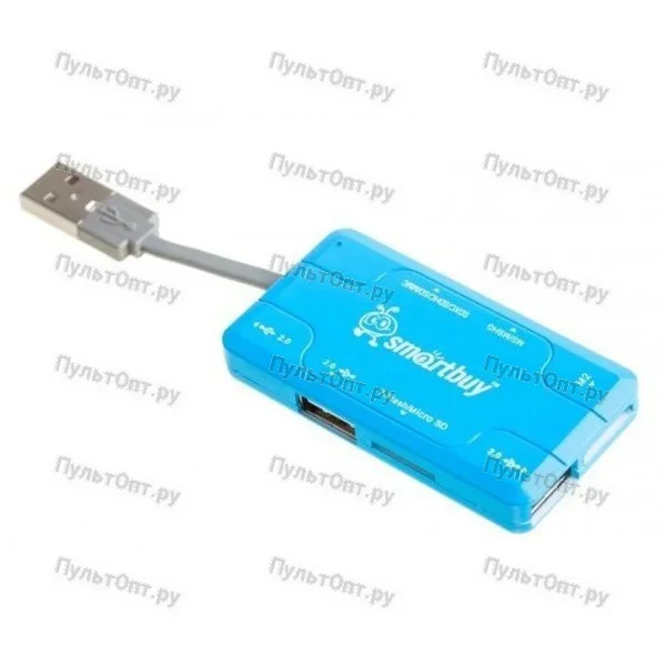 Хаб + Картридер Smartbuy Combo голубой (SBRH-750-B) (1/5)