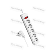 Сетевой фильтр Космос 5р.С/З 10A 5.0м ПВС 3x0.75мм? белый (1/20)