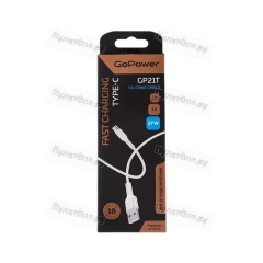 Кабель GoPower GP21T USB (m)-Type-C (m) 1м 3.0A 27W силикон белый (1/200/800)