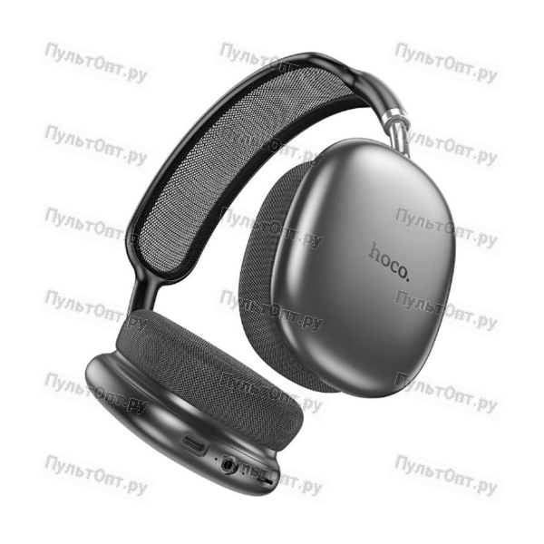 Наушники полноразмерные Hoco W55 Plus Happiness, bluetooth 5.4, AUX, 800mAh, цвет: серый (1/40)