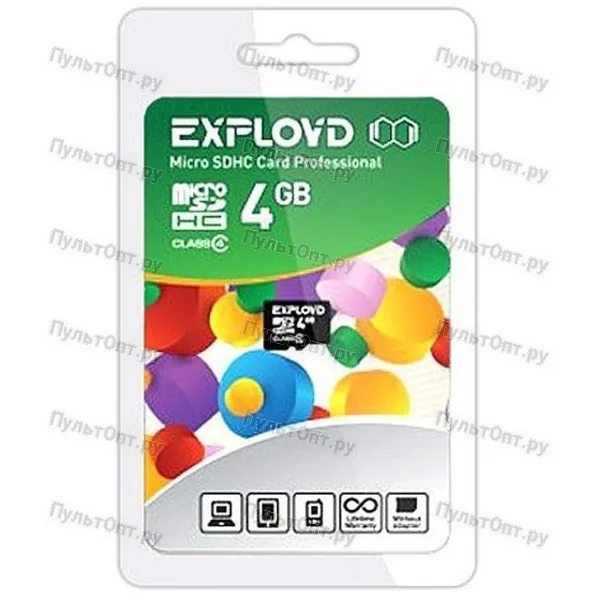MicroSD 4GB Exployd Class 4 без адаптера