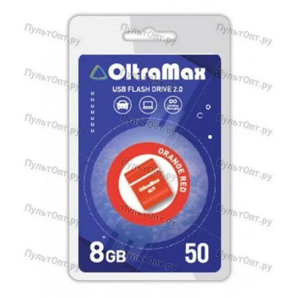 USB 8GB OltraMax 50 оранжевый/красный