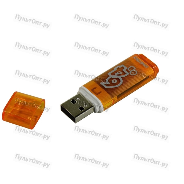 USB 64GB Smartbuy Glossy пластик оранжевый