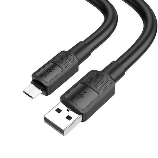 Кабель USB - микро USB Hoco X84 Solid, 1.0м, круглый, 2.4A, силикон, цвет: чёрный (1/33/330)
