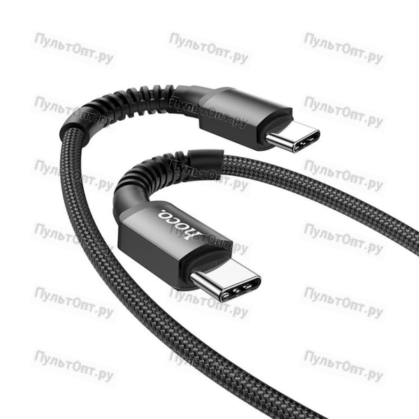 Кабель Type-C - Type-C Hoco X71 Especial, 1.0м, круглый, нейлон, PD60W, цвет: чёрный (1/31/310)