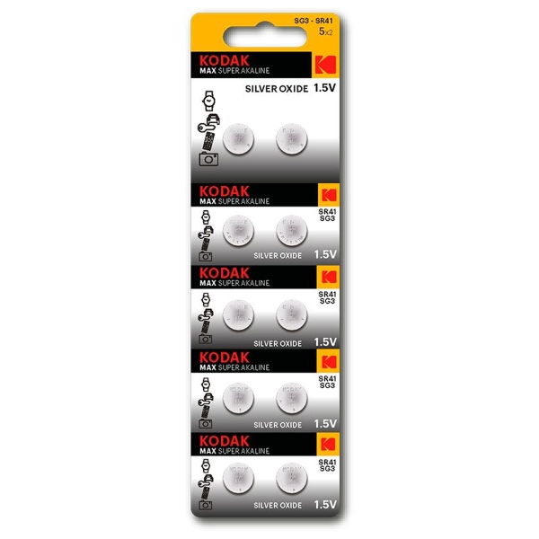 Элемент питания Kodak SG3 (392) SR736, SR41 MAX Silver Oxid Button Cell (10/100/2000)