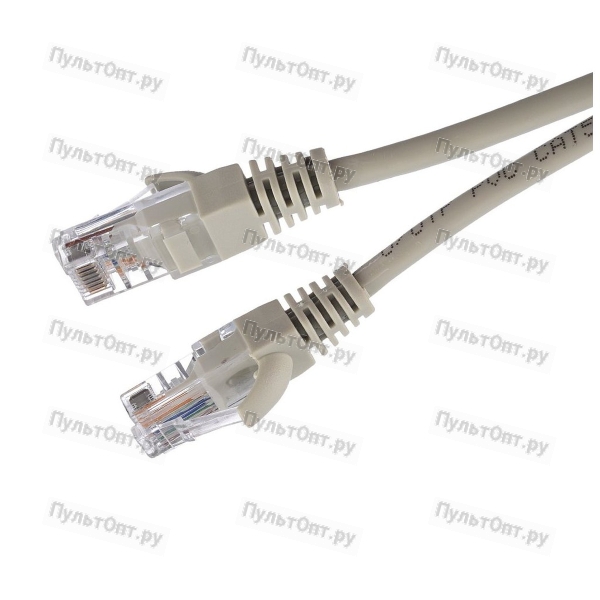 Патч-корд GoPower RJ-45 (m)-RJ-45 (m) 1.0м кат.5е ПВХ 26AWG CCA серый в пакете (1/100)