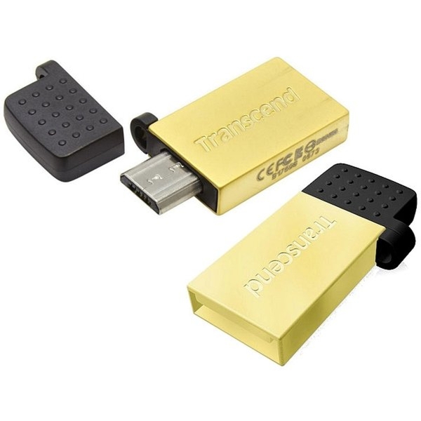 USB 16GB Transcend JetFlash 380 золото (USB+microUSB) for Android smartphones