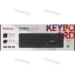 Клавиатура проводная Defender HB-559 RU Symbol классическая USB 1.8м черный (1/20)