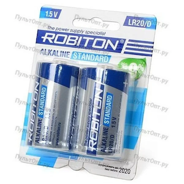 Эл. пит. D alkaline BL2 Robiton STANDARD (12/192)
