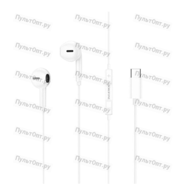 Наушники внутриканальные Borofone BM71, Light song, Type-C, 1.2 м, цвет: белый (1/304)