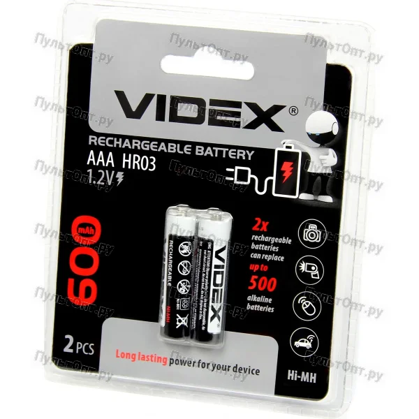 Аккумулятор AAA BL2 Videx 600mAh (20)