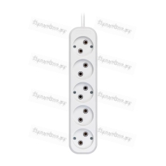 Удлинитель Smartbuy 5р.Б/З 10A 5.0м ПВС 2x1мм? белый