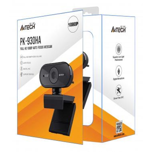 Web-камера A4 PK-930HA черный 2Mpix (1920x1080) USB2.0 с микрофоном