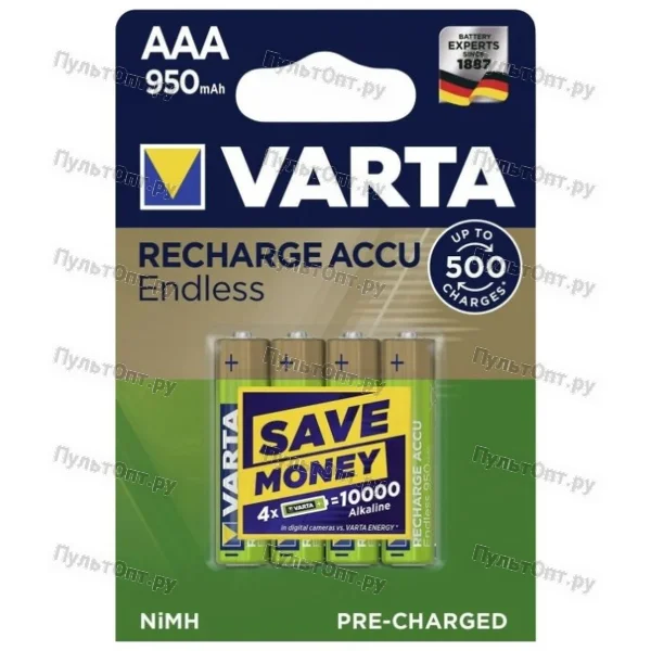 Аккумулятор AAA NI-MH BL4 Varta Endless 950mAh (40)