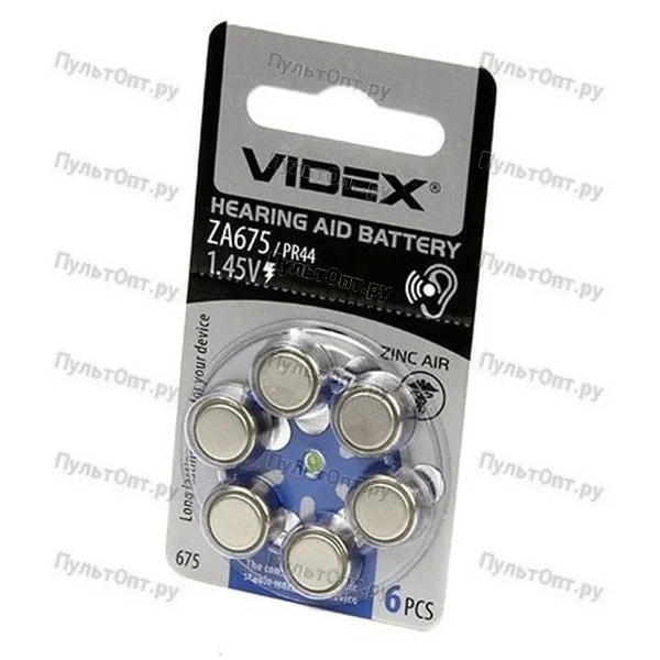 Эл. пит. ZA675 Zinc Air BL6 Videx (60)