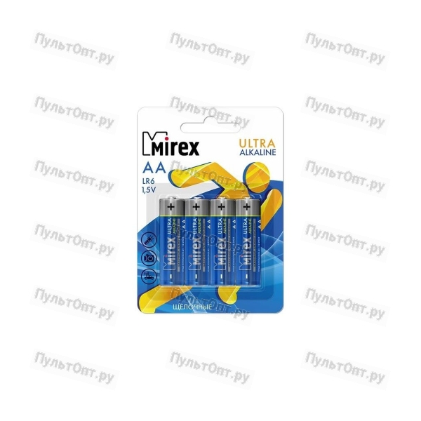Эл. пит. Mirex LR6 / AA 1,5V 4 шт (4/48/480), ecopack