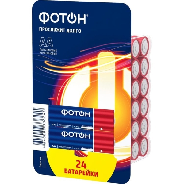 Батарейка Фотон LR6 AA BOX24 Alkaline 1.5V (24/240/720)