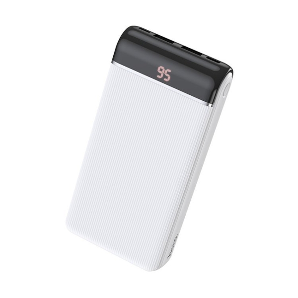 Аккумулятор внешний Hoco J59A, 20000mAh, 2 USB выхода, Micro, Lightning и Type-C входы, дисплей, бел