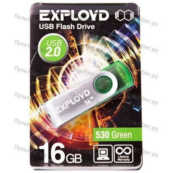 USB 16GB Exployd 530 зелёный