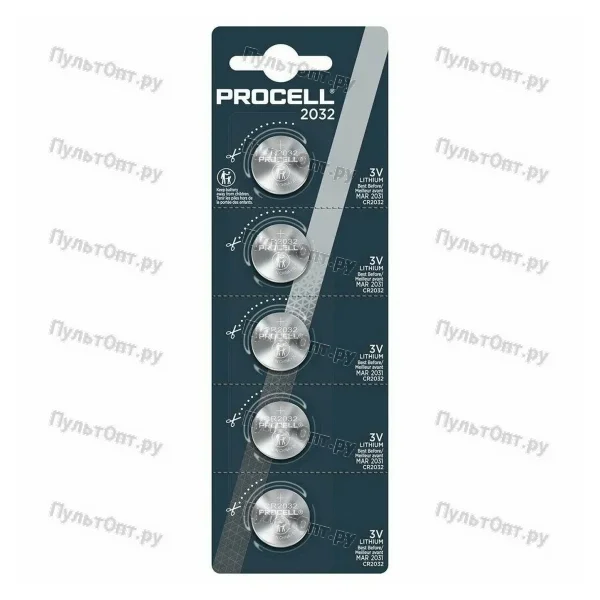 Эл. пит. Duracell Procell CR2032 BL5 Lithium 3V (5/200)