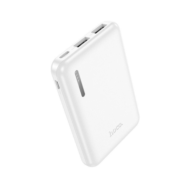 Аккумулятор внешний Hoco J115 Journey, 5000mAh, пластик, алюминий, 2 USB выхода, 2.0А, цвет: белый (