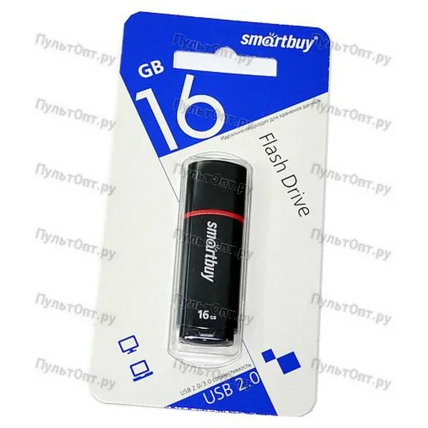 USB 16GB Smartbuy Crown чёрный COMPACT