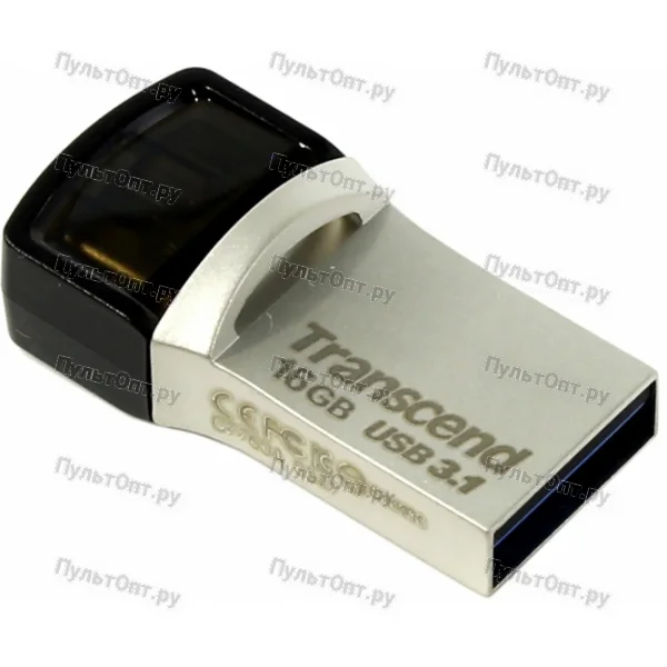 USB 3.1 16GB Transcend JetFlash 890S OTG водонепроницаемая серебро металл
