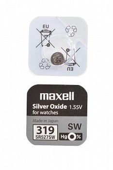 Батарейка Maxell 319 BL1 Silver Oxide 1.55V 0%Hg (1/10/100)