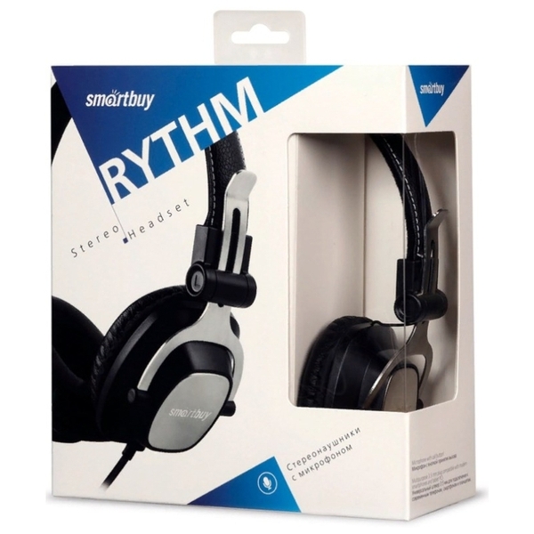 Полноразмерная универсальная гарнитура Smartbuy RYTHM, микрофон, 3,5мм, черн (SBH-8010) (1/40)