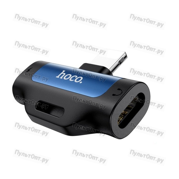 Переходник 8 pin - 2x 8 pin(f) Hoco LS31 Dual, пластик, цвет: синий(1/31/310)