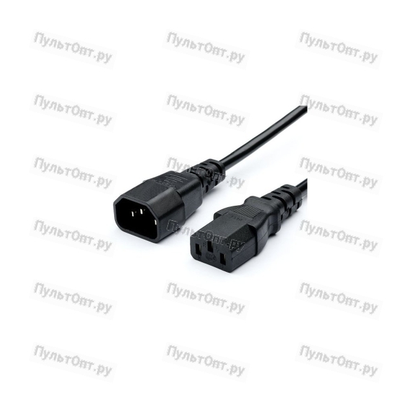 Кабель питания GoPower C14 (m)-C13 (f) 1.8м ПВХ удлинитель черный (1/10/100)
