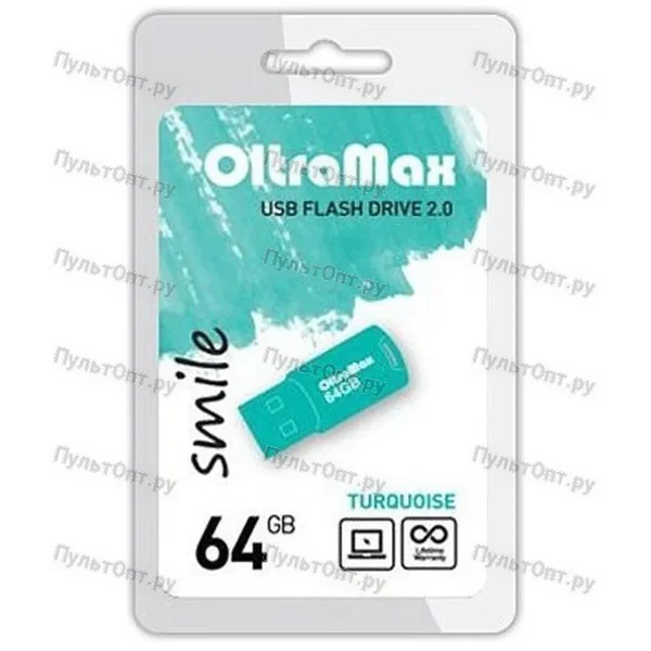 USB 64GB OltraMax Smile бирюзовый