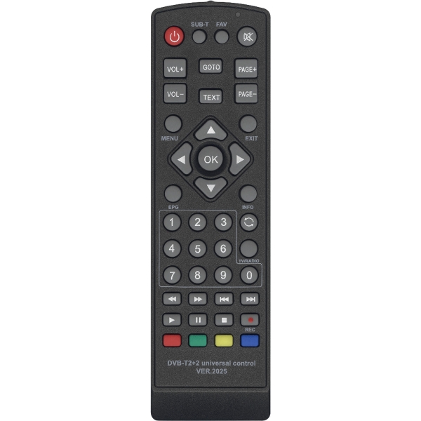 Универсальный пульт Huayu DVB-T2+2 (ver.2025 для приставок DVB-T2 и IP TV) HOD1787