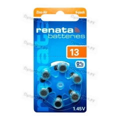 Батарейка Renata ZA13 BL6 Zinc Air 1.45V (6/60/300/3000)