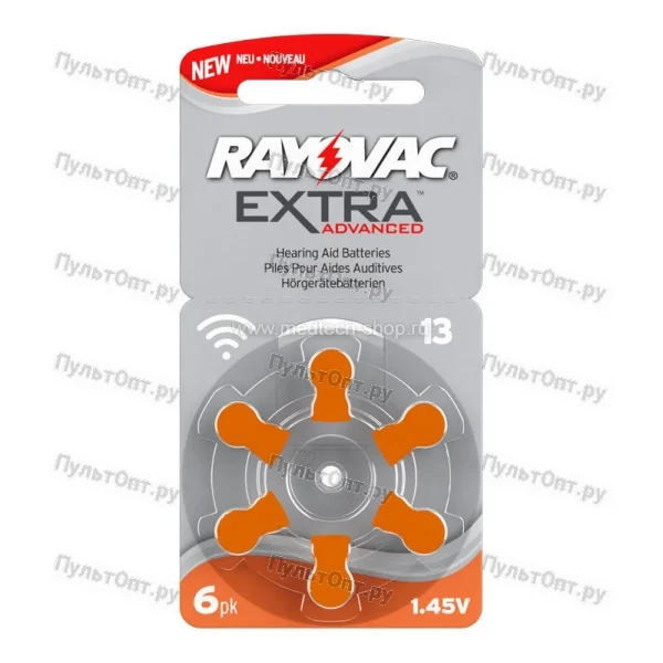 Эл. пит. ZA13 Zinc Air BL6 Rayovac Extra (60)