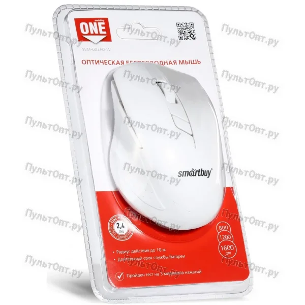 Мышь Smartbuy ONE 602AG, белая, беспроводная
